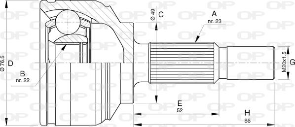 Open Parts CVJ5763.10 - Шарнирный комплект, ШРУС, приводной вал autosila-amz.com