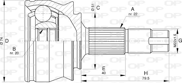 Open Parts CVJ5762.10 - Шарнирный комплект, ШРУС, приводной вал autosila-amz.com