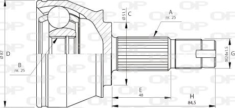 Open Parts CVJ5709.10 - Шарнирный комплект, ШРУС, приводной вал autosila-amz.com