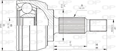 Open Parts CVJ5705.10 - Шарнирный комплект, ШРУС, приводной вал autosila-amz.com