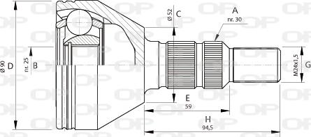 Open Parts CVJ5701.10 - Шарнирный комплект, ШРУС, приводной вал autosila-amz.com