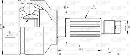 Open Parts CVJ5714.10 - Шарнирный комплект, ШРУС, приводной вал autosila-amz.com