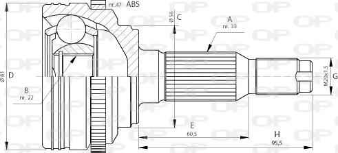 Open Parts CVJ5711.10 - Шарнирный комплект, ШРУС, приводной вал autosila-amz.com