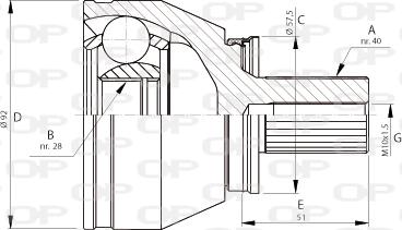 Open Parts CVJ5713.10 - Шарнирный комплект, ШРУС, приводной вал autosila-amz.com