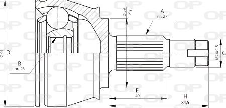 Open Parts CVJ5712.10 - Шарнирный комплект, ШРУС, приводной вал autosila-amz.com