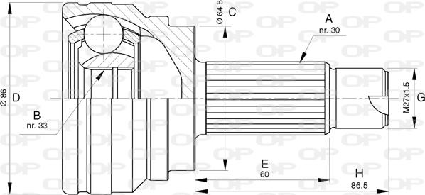 Open Parts CVJ5784.10 - Шарнирный комплект, ШРУС, приводной вал autosila-amz.com
