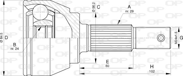 Open Parts CVJ5787.10 - Шарнирный комплект, ШРУС, приводной вал autosila-amz.com