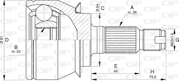 Open Parts CVJ5736.10 - Шарнирный комплект, ШРУС, приводной вал autosila-amz.com