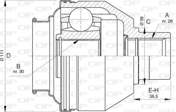 Open Parts CVJ5733.20 - Шарнирный комплект, ШРУС, приводной вал autosila-amz.com