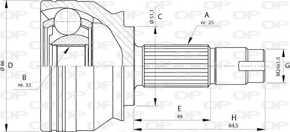 Open Parts CVJ5721.10 - Шарнирный комплект, ШРУС, приводной вал autosila-amz.com