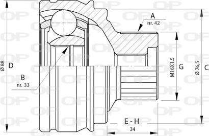 Open Parts CVJ5723.10 - Шарнирный комплект, ШРУС, приводной вал autosila-amz.com