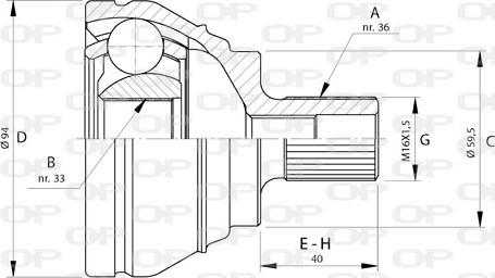 Open Parts CVJ5722.10 - Шарнирный комплект, ШРУС, приводной вал autosila-amz.com