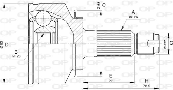 Open Parts CVJ5776.10 - Шарнирный комплект, ШРУС, приводной вал autosila-amz.com