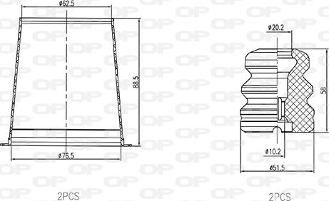 Open Parts DCK5094.04 - Пылезащитный комплект, амортизатор autosila-amz.com