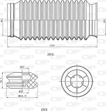 Open Parts DCK5095.04 - Пылезащитный комплект, амортизатор autosila-amz.com