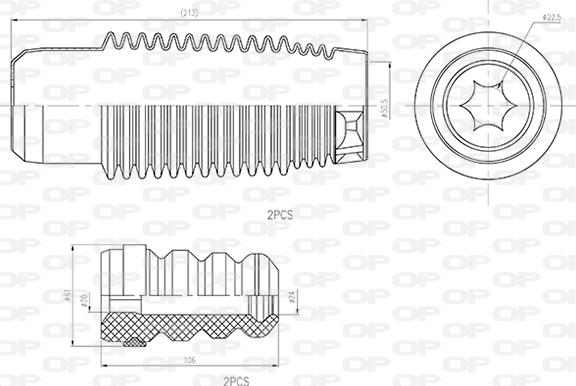 Open Parts DCK5044.04 - Пылезащитный комплект, амортизатор autosila-amz.com
