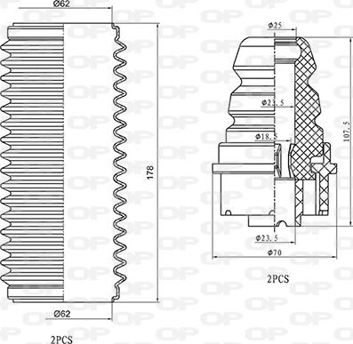 Open Parts DCK5045.04 - Пылезащитный комплект, амортизатор autosila-amz.com