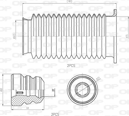 Open Parts DCK5040.04 - Пылезащитный комплект, амортизатор autosila-amz.com