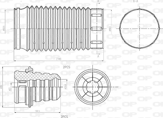 Open Parts DCK5054.04 - Пылезащитный комплект, амортизатор autosila-amz.com