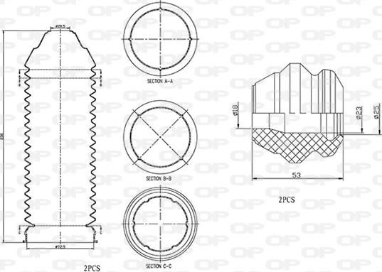 Open Parts DCK5051.04 - Пылезащитный комплект, амортизатор autosila-amz.com