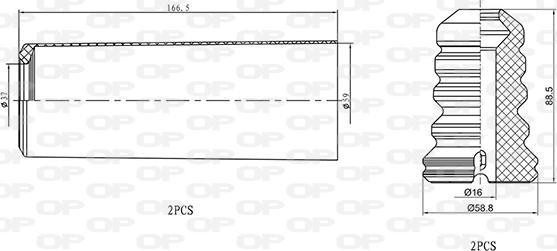 Open Parts DCK5058.04 - Пылезащитный комплект, амортизатор autosila-amz.com
