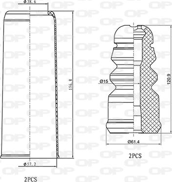 Open Parts DCK5052.04 - Пылезащитный комплект, амортизатор autosila-amz.com