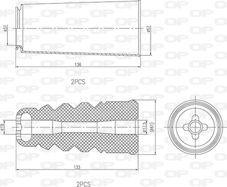 Open Parts DCK5003.04 - Пылезащитный комплект, амортизатор autosila-amz.com