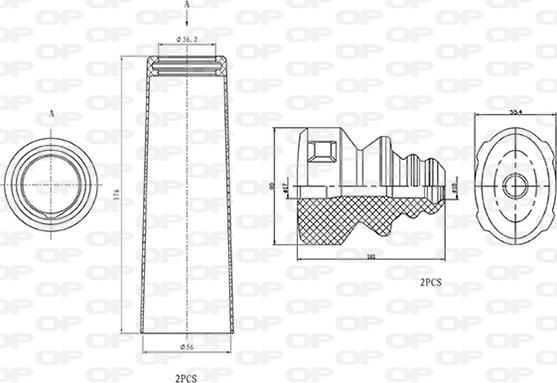 Open Parts DCK5002.04 - Пылезащитный комплект, амортизатор autosila-amz.com