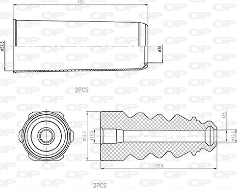 Open Parts DCK5019.04 - Пылезащитный комплект, амортизатор autosila-amz.com