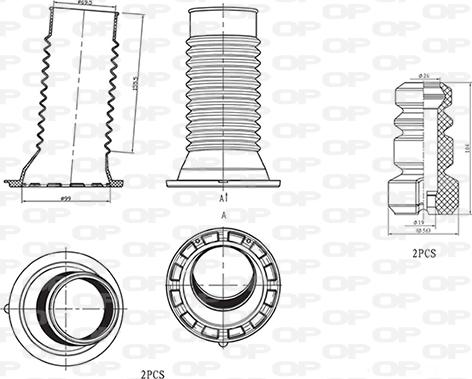 Open Parts DCK5015.04 - Пылезащитный комплект, амортизатор autosila-amz.com