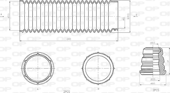 Open Parts DCK5011.04 - Пылезащитный комплект, амортизатор autosila-amz.com