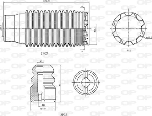 Open Parts DCK5013.04 - Пылезащитный комплект, амортизатор autosila-amz.com