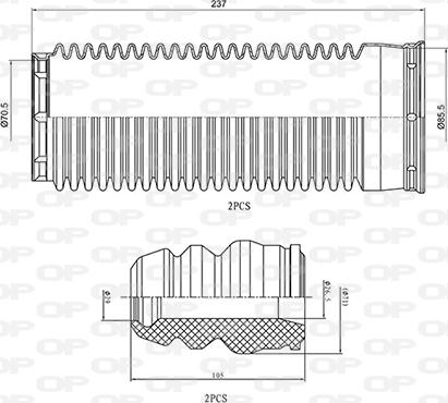 Open Parts DCK5086.04 - Пылезащитный комплект, амортизатор autosila-amz.com