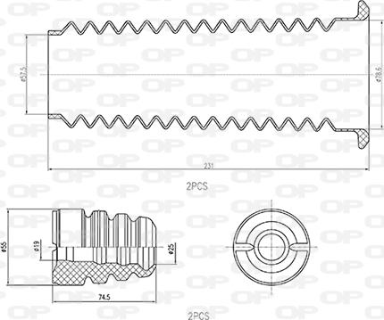 Open Parts DCK5087.04 - Пылезащитный комплект, амортизатор autosila-amz.com