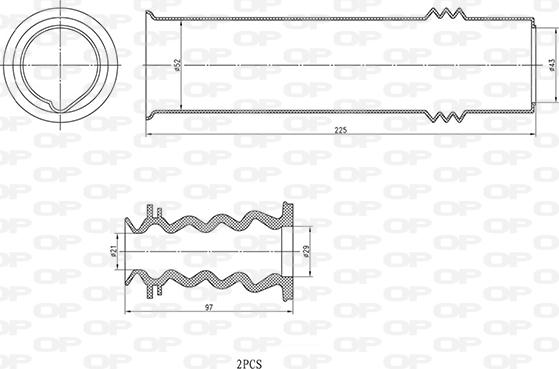 Open Parts DCK5035.04 - Пылезащитный комплект, амортизатор autosila-amz.com