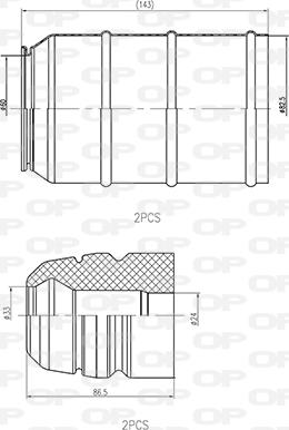 Open Parts DCK5036.04 - Пылезащитный комплект, амортизатор autosila-amz.com