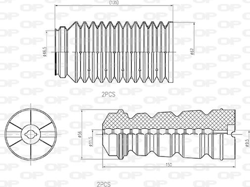 Open Parts DCK5031.04 - Пылезащитный комплект, амортизатор autosila-amz.com