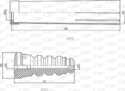 Open Parts DCK5038.04 - Пылезащитный комплект, амортизатор autosila-amz.com