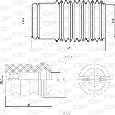 Open Parts DCK5029.04 - Пылезащитный комплект, амортизатор autosila-amz.com