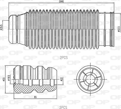 Open Parts DCK5023.04 - Пылезащитный комплект, амортизатор autosila-amz.com