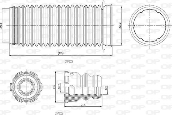 Open Parts DCK5022.04 - Пылезащитный комплект, амортизатор autosila-amz.com