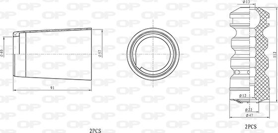 Open Parts DCK5078.04 - Пылезащитный комплект, амортизатор autosila-amz.com