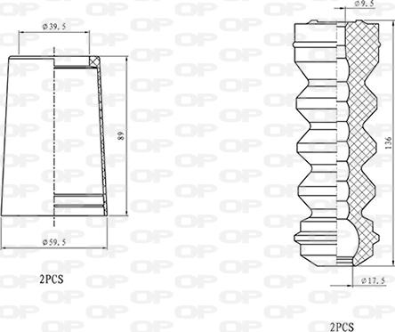 Open Parts DCK5077.04 - Пылезащитный комплект, амортизатор autosila-amz.com