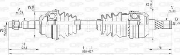 Open Parts DRS6446.00 - Приводной вал autosila-amz.com