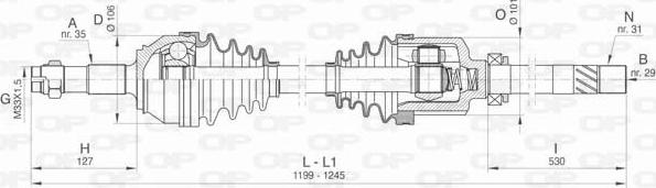 Open Parts DRS6440.00 - Приводной вал autosila-amz.com