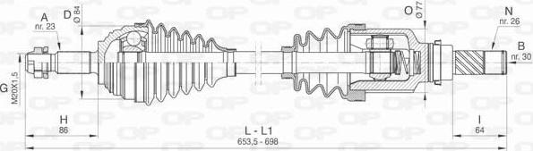 Open Parts DRS6447.00 - Приводной вал autosila-amz.com