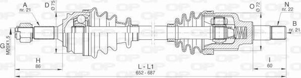 Open Parts DRS6460.00 - Приводной вал autosila-amz.com