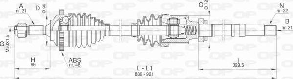 Open Parts DRS6463.00 - Приводной вал autosila-amz.com