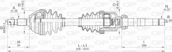 Open Parts DRS6406.00 - Приводной вал autosila-amz.com