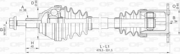 Open Parts DRS6415.00 - Приводной вал autosila-amz.com